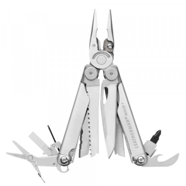 Leatherman, Wave+, 18-in-1 de tamaño completo, versátiles múltiples para bricolaje, hogar, jardín, aire libre o transporte diario (EDC), acero inoxidable