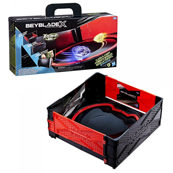 Beyblade X Clash & Carry Beystadium Battle Arena giratoria Toys, regalos para niños, mayores de 8 años