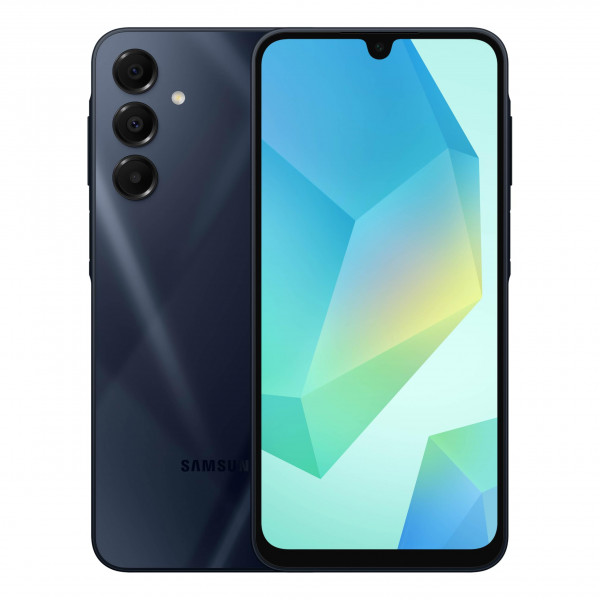 Samsung Galaxy A16 5G una serie, teléfono inteligente Android desbloqueado, pantalla AMOLED grande, diseño duradero, carga súper rápida, almacenamiento expandible, conectividad 5G, versión estadounidense, 2025, negro azul