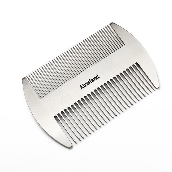 Airisland Dual Action Acero inoxidable EDC Tamaño de la tarjeta de crédito Tamaño de la billetera: peinador antiestático y barba para hombres