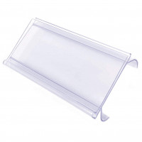 Soporte de etiqueta de la plataforma de alambre, clip de plástico transparente de metro y nexel en el soporte de boletos con manga, 3 x 1.25, 100 paquete