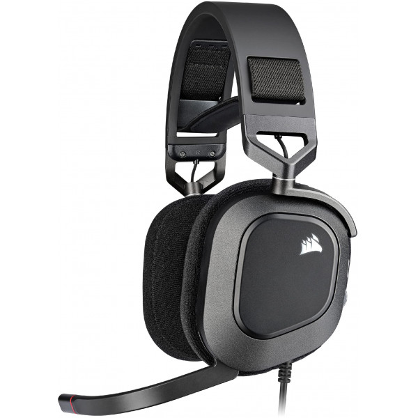 Corsair HS80 RGB Auriculares de juegos premium USB con sonido envolvente Dolby Audio 7.1 (micrófono omni-direccional de grado de transmisión, trampas para espuma de memoria, sonido de alta fidelidad, construcción duradera) carbono