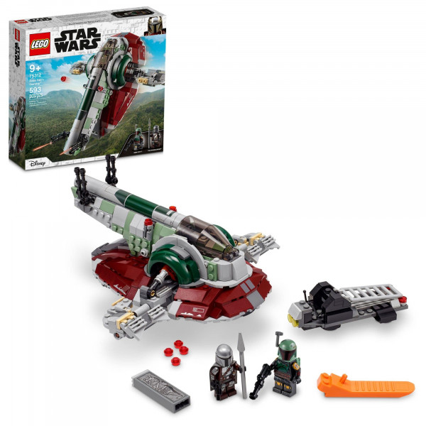 LEGO Star Wars Boba Fett Starship 75312 Juguete de construcción - Mandalorian Model Set con icónico Starfighter con alas giratorias y 2 minifiguras, construcción divertida e imaginativa para niños de 9 años+