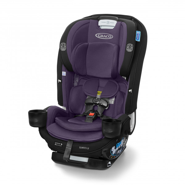 Graco SlimFit3 LX Asiento de automóvil delgado 3 en 1, orientado hacia atrás, orientado hacia adelante hasta asiento elevador para automóvil con respaldo alto, Katrina
