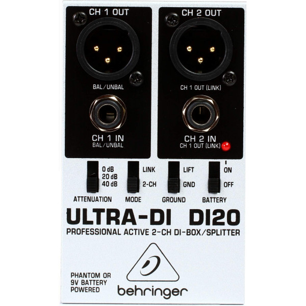 Behringer Ultra-Di Di20 Profesional Activo Di-Box/Divisor De 2 Canales