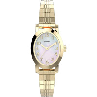 Reloj Timex Cavatina de 18 mm para mujer - Banda de expansión en tono dorado Esfera de nácar Caja en tono dorado