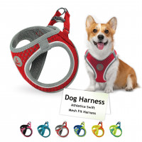 DOCO Arnés para perros de tamaño pequeño – Athletica ajustable, sin tirones, sin asfixia, chaleco para cachorros de malla de aire ligera, reflectante, elementos esenciales para cachorros – rojo, pequeño (pecho de 14.5 a 15.5 pulgadas, peso de 6 a 10 libra