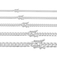 HarlemBling Cadena o pulsera de eslabones cubanos de Miami – Collar de plata maciza 925 – Eslabón cubano con cierre de caja de 4 a 10,5 mm (18, 8 mm de ancho)