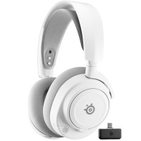 SteelSeries Arctis Nova 7P Auriculares inalámbricos para juegos Gen 2 - Control de aplicaciones en tiempo real, reproducción de más de 50 horas, controladores magnéticos de neodimio, mezcla de 2,4 GHz/Bluetooth, PS5, PS4, PC, Switch 1/2, móvil - Blanco