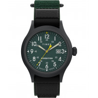 Reloj Timex Expedition Scout de 40 mm para hombre - Caja negra IP con esfera verde Fastwrap y esfera verde