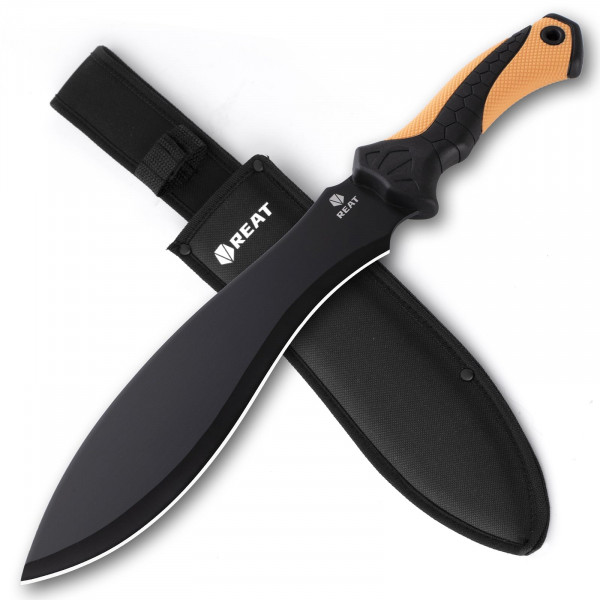 GRAN Machete de jardinería, Machete resistente de 17 pulgadas con funda, mango ergonómico antideslizante, Machetes para cortar árboles, trabajos en el jardín, Bushcraft