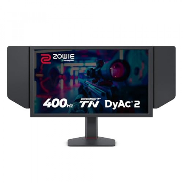 BenQ Zowie XL2566X+ | 24.1 | Monitor de juegos rápido TN 400Hz para deportes electrónicos | Claridad de movimiento DyAc2 | 1080p | Configuración XL para compartir | Capucha protectora | Nuevo ajuste de altura de rodamiento de bolas de grado industrial