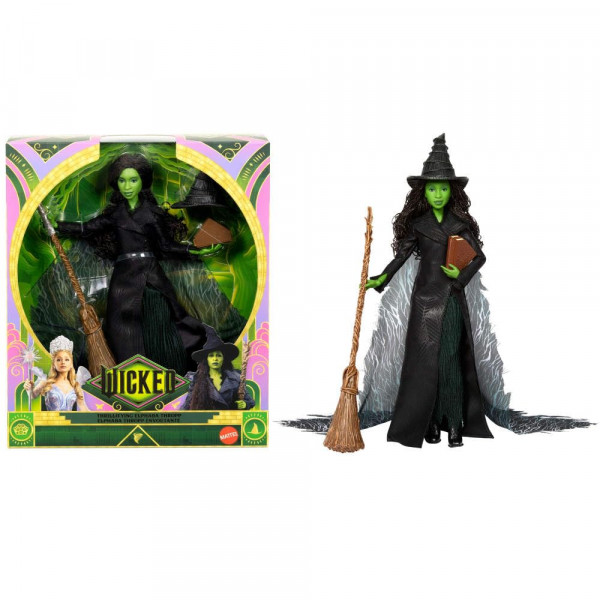 Wicked: for Good Muñeca de moda Elphaba de lujo de Mattel Universal Pictures con atuendo extraíble y 4 accesorios, inspirada en la película