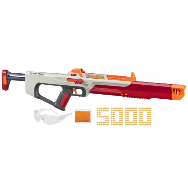 Nerf Pro Gelfire Ghost Bolt Action Blaster, barril de refuerzo extraíble, 5000 rondas de gel, tolva integrada de 100 rondas, gafas, edades de 14 años en adelante