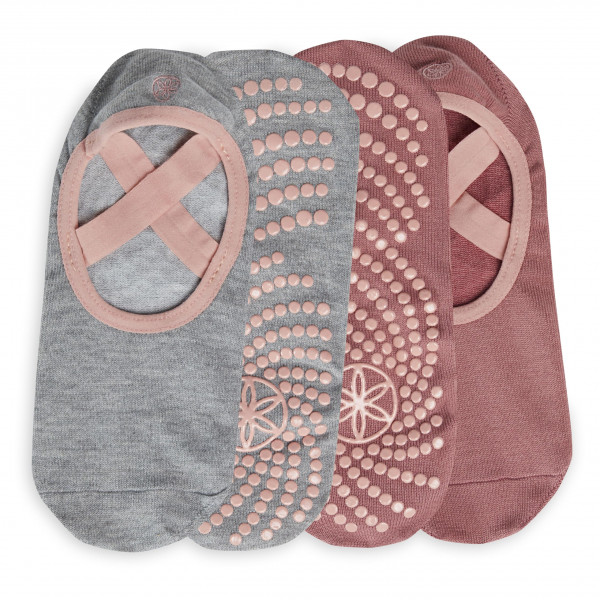 Calcetines de yoga Gaiam Grippy Studio para un agarre adicional en yoga estándar o caliente, barra, pilates, ballet o en casa para mayor equilibrio y estabilidad