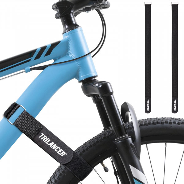 Trilancer Correas para portabicicletas, paquete de 2 correas estabilizadoras de rueda de bicicleta ajustables con gancho y bucle para montaje en coche y pared, para transporte y almacenamiento (29,5'' x 1,5'')