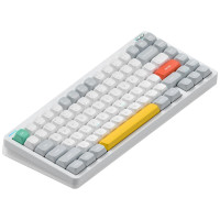 nuphy Halo75 V2 Teclado mecánico para juegos, teclado Bluetooth inalámbrico intercambiable en caliente 75%, teclado retroiluminado RGB 83 Kyes, compatible con Bluetooth/2,4 GHz/USB-C (blanco, limón (55 gf))