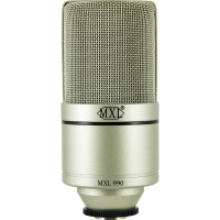 Micrófono de condensador MXL 990 para podcasting, canto, grabación de estudio en casa, juegos y transmisión | Sonido detallado | XLR | Diafragma grande (champán)