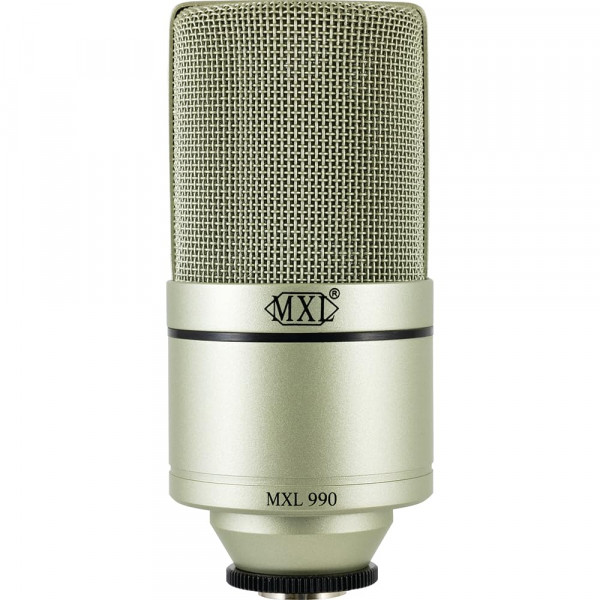 Micrófono de condensador MXL 990 para podcasting, canto, grabación de estudio en casa, juegos y transmisión | Sonido detallado | XLR | Diafragma grande (champán)