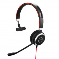 Jabra Evolve 40 UC Auriculares profesionales con cable, mono: auriculares telefónicos para mayor productividad, sonido superior para llamadas y música, conexión Jack/USB de 3,5 mm, diseño cómodo durante todo el día, UC optimizado