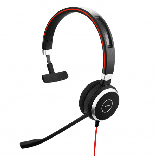 Jabra Evolve 40 UC Auriculares profesionales con cable, mono: auriculares telefónicos para mayor productividad, sonido superior para llamadas y música, conexión Jack/USB de 3,5 mm, diseño cómodo durante todo el día, UC optimizado