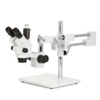 AmScope - SM-4NTP 7X-45X Microscopio estéreo focal simultáneo con zoom bloqueable en soporte de brazo doble