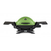 Weber Q1200 Parrilla de gas portátil de propano líquido para viajes y camping, 1 quemador, verde