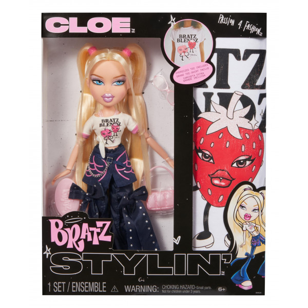 Bratz Stylin' Cloe Fashion Doll con camiseta personalizable para ti y accesorios