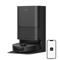 DREAME L40s Ultra CE Robot Aspirador y Trapeador Combo con Base Autovaciable, Succión de 13,000Pa, Trapeador Autolimpiante y Auto Elevador, Detección Ultrasónica de Alfombras, Ideal para Pelo de Mascotas, Alfombras y Pisos Duros