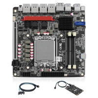 Placa base StoneStorm Q670 NAS Mini ITX de 6 bahías con 4* 2,5 GBE (LGA1700, procesador de escritorio de 12.ª/13.ª/14.ª generación), i226-LM vPro, 2* DDR5 MAX 64 GB, 6* M.2 NVMe, 6*SATA3.0, 1* Type-C 20 Gbps, pantalla dual 4K