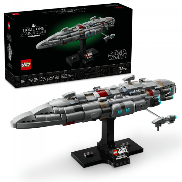 LEGO Star Wars Home One Starcruiser Set de construcción para adultos - Set coleccionable de Star Wars con soporte de exhibición - Kit de construcción con 559 piezas - 75405