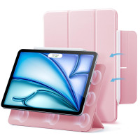 ESR Funda para iPad Air de 11 pulgadas M3/M2 (2025/2024), iPad Air 5.ª/4.ª generación (2022/2020), potente accesorio magnético, funda delgada con soporte triple, encendido/apagado automático, protección duradera, rosa