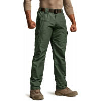 CQR Pantalones tácticos para hombre, pantalones cargo antidesgarro resistentes al agua, pantalones ligeros para senderismo y trabajo EDC, ropa para exteriores, algas verdes Raider, 34 W x 30 L
