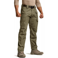 CQR Pantalones tácticos para hombre, pantalones cargo antidesgarros resistentes al agua, pantalones ligeros para senderismo y trabajo EDC, ropa para exteriores, Raider Mag Soil Green, 34 W x 30 L