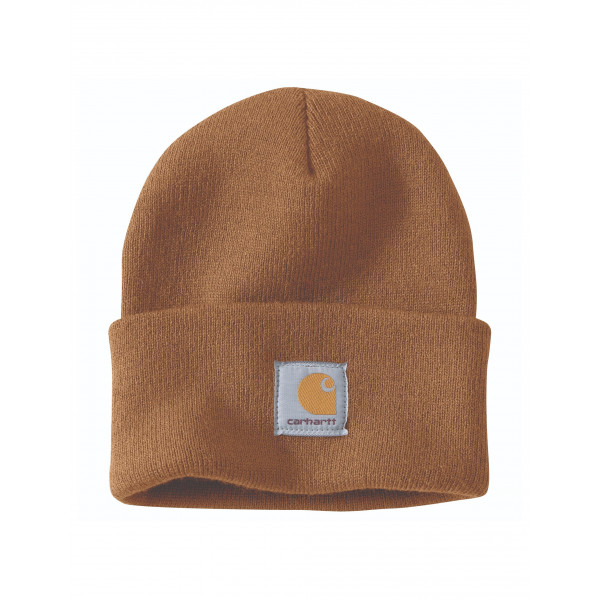 Carhartt Gorro de punto con puños para hombre, marrón, talla única