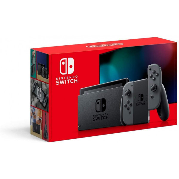 Consola de juegos Nintendo Switch - Negra (HAC-001(-01) con OEM Gray Joy Cons (renovada)