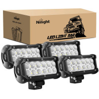 Nilight - 4PCS 36W 6.5 pulgadas Barra de luz LED de inundación Off Road Super Bright Driving Fog Boat Driving LED Luz de trabajo para Jeep