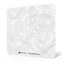 Attack Shark CM05 Alfombrilla de ratón para juegos de cristal contorneado, textura nano-micrograbada, superficie de vidrio lisa, alta precisión, movimiento rápido, antiarañazos, base súper antideslizante de cuero PU, tamaño grande (450 × 400 mm), blanco