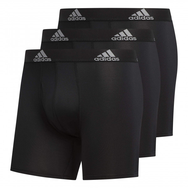 Calzoncillos tipo bóxer adidas Performance para hombre (paquete de 3), negro/negro negro/negro negro/negro, mediano EE. UU.