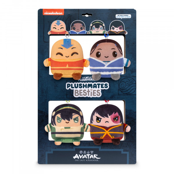 Teeturtle Avatar The Last Airbender Besties Llaveros Paquete de 4 – Novedad Clip-On Plush con manos magnéticas