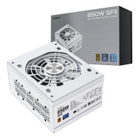 Vetroo Fuente de alimentación SFX de 850 W, compatible con ATX 3.1 y PCIE 5.1, certificado 80 Plus Gold totalmente modular, ventilador FDB de 90 mm para funcionamiento silencioso, soporte SFX a ATX, garantía de 10 años - Blanco