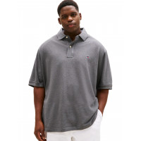 Tommy Hilfiger Polo de piqué de algodón de Manga Corta Grande y Alto con Ajuste clásico para Hombre, Gris Medio, 4XL Alto EE. UU.