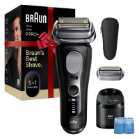 Afeitadora eléctrica Braun Series 9 PRO+, Pro SensoAdapt, 6 en 1 SmartCare Center, 9660CCPS, negra, regalos navideños para hombres