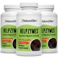 Enzimas digestivas NaturalSlim para mujeres y hombres: enzimas esenciales Helpzymes para la digestión, la salud intestinal, el alivio de la hinchazón por gases con bromelina, bilis de buey y pancreatina. y betaína HCL - 100 cápsulas, paquete de 3