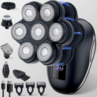 UPTARD 2025 Nueva actualización de afeitadoras de cabeza magnética para hombres calvos, maquinilla de afeitar eléctrica para hombres, afeitado para hombres con recortador de patillas para el pelo de la nariz, LED, bloqueo de viaje