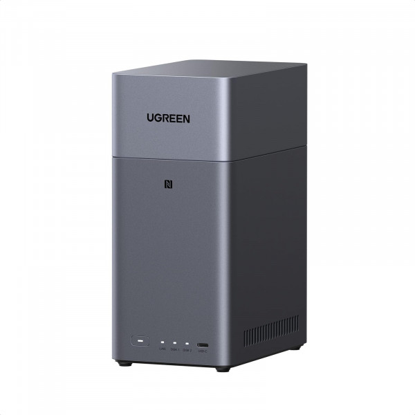 UGREEN NASync DH2300 NAS de escritorio de 2 bahías, capacidad de soporte 60 TB (sin disco), acceso remoto, álbum de fotos AI, sistema amigable para principiantes, 4 GB LPDDR4X RAM, 1 GbE, 4K HDMI, almacenamiento conectado en red (sin disco)