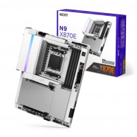 NZXT N9 X870E - Placa base para juegos AMD X870E AM5 ATX para Ryzen 9000/8000/7000-20+2+1, DDR5, 4X M.2, PCIe 5.0, Wi-Fi 7, 5GbE, USB 4 - Cierres de liberación rápida M.2, cubierta totalmente metálica, PCB blanco