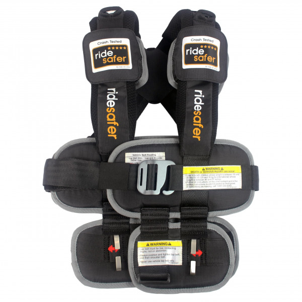 RideSafer - Asiento de automóvil grande, negro, liviano, compacto y portátil - Perfecto para viajes y seguridad infantil diaria