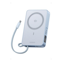 UGREEN MagFlow 10,000mAh Power Bank, carga inalámbrica certificada Qi2 25W, cargador portátil magnético para MagSafe con cable incorporado, batería USB-C de 30W para iPhone 17 Pro Max/16/15/14/13/12