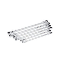 GEARWRENCH Juego de llaves de trinquete flexibles dobles GearBox métricas de 12 puntas y 90 dientes de 6 piezas | 86830